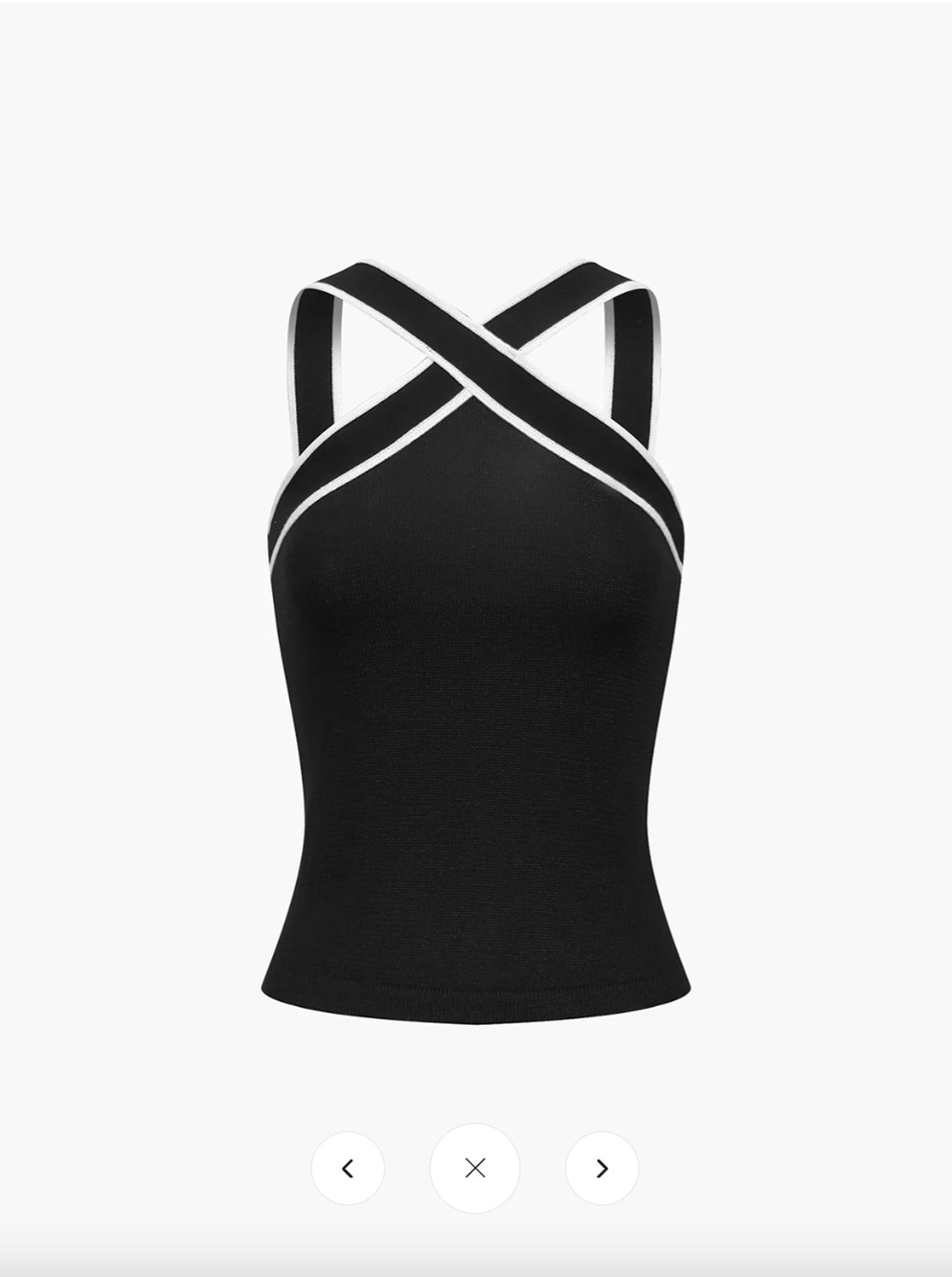 NWT Commense Contrast Trim Strap Knit Top Sz S